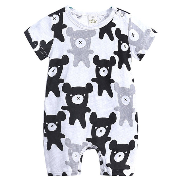 2019 Cartoon Baby Onesies Summer Cotton Rompers - warmara