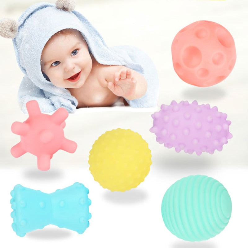 6pcs Textured Multi Ball Set soft develop baby tactile - warmara