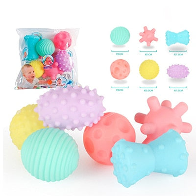 6pcs Textured Multi Ball Set soft develop baby tactile - warmara