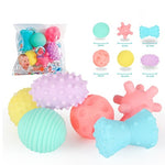 6pcs Textured Multi Ball Set soft develop baby tactile - warmara