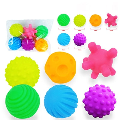 6pcs Textured Multi Ball Set soft develop baby tactile - warmara