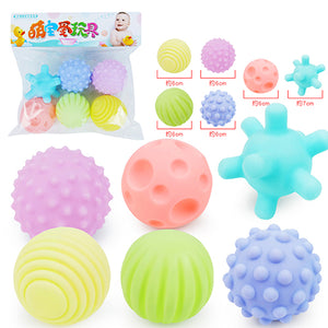 6pcs Textured Multi Ball Set soft develop baby tactile - warmara