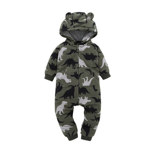 Baby Long Sleeve Hooded Fleece jumpsuit - warmara