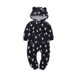 Baby Long Sleeve Hooded Fleece jumpsuit - warmara