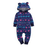 Baby Long Sleeve Hooded Fleece jumpsuit - warmara