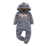 Baby Long Sleeve Hooded Fleece jumpsuit - warmara