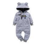 Baby Long Sleeve Hooded Fleece jumpsuit - warmara