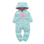 Baby Long Sleeve Hooded Fleece jumpsuit - warmara