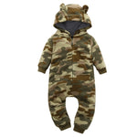 Baby Long Sleeve Hooded Fleece jumpsuit - warmara