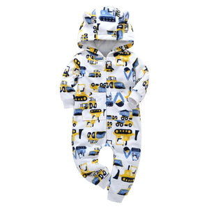 Baby Long Sleeve Hooded Fleece jumpsuit - warmara