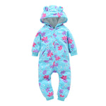 Baby Long Sleeve Hooded Fleece jumpsuit - warmara