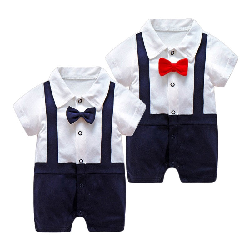 New Born Baby Clothing Summer Gentleman Rompers 0-12M - warmara