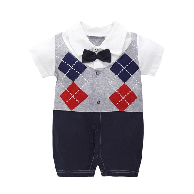 New Born Baby Clothing Summer Gentleman Rompers 0-12M - warmara