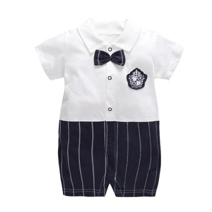 New Born Baby Clothing Summer Gentleman Rompers 0-12M - warmara